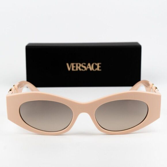 NEW Versace VE4480U 54946I Nude Brown Mirror  Oval Unisex Sunglasses main image 9